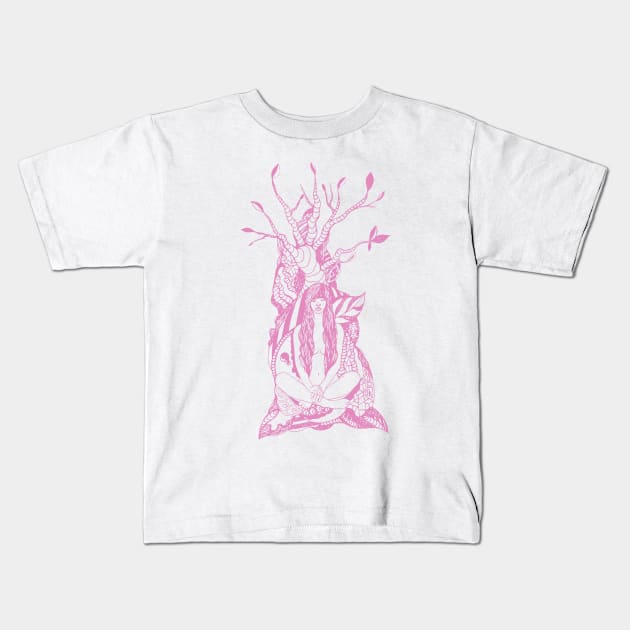 Light Pink Deep Thoughts Kids T-Shirt by kenallouis